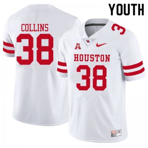 Youth Cougars #38 Adrian Collins White College Jersey 423433-654