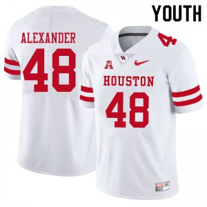 Youth Houston Cougars #48 Bo Alexander White Alumni Jersey 822346-340