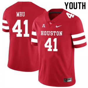 Youth University of Houston #41 Bradley Mbu Red High School Jersey 323465-130