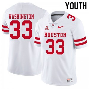 Youth Cougars #33 Bryce Washington White Official Jerseys 182202-319
