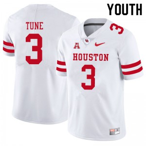 Youth Cougars #3 Clayton Tune White College Jersey 224338-200