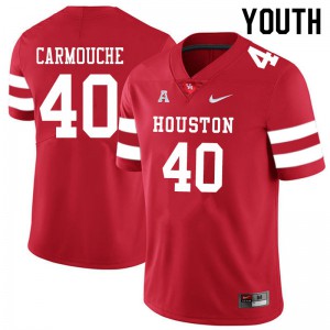 Youth Cougars #40 Jordan Carmouche Red High School Jersey 985620-192