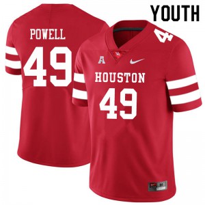 Youth Houston Cougars #49 Keandre Powell Red NCAA Jerseys 979109-966