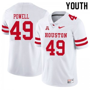 Youth University of Houston #49 Keandre Powell White College Jerseys 593286-622