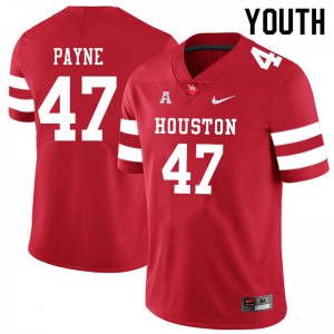 Youth University of Houston #47 Taures Payne Red Stitched Jerseys 606398-910