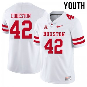 Youth University of Houston #42 Terrance Edgeston White NCAA Jersey 529237-751