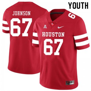 Youth Houston Cougars #67 Cam'Ron Johnson Red Official Jersey 898275-866