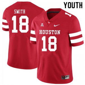 Youth UH Cougars #18 Chandler Smith Red College Jersey 144452-533