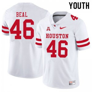 Youth UH Cougars #46 Davis Beal White Football Jerseys 990676-296