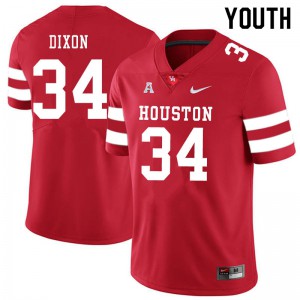 Youth University of Houston #34 Dylan Dixon Red High School Jerseys 655050-391