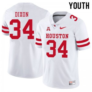Youth University of Houston #34 Dylan Dixon White Embroidery Jersey 262537-659