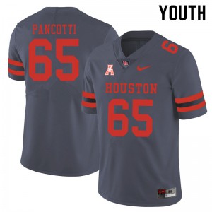 Youth Houston Cougars #65 Gio Pancotti Gray Official Jersey 788473-581