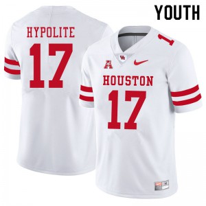 Youth UH Cougars #17 Hasaan Hypolite White Football Jerseys 452613-170