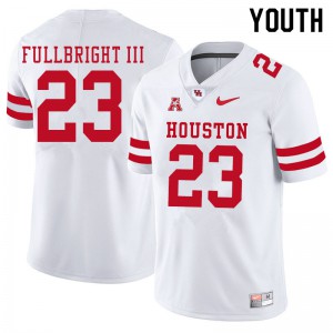 Youth Cougars #23 James Fullbright III White Football Jersey 576569-248