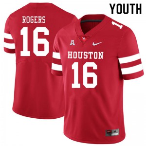 Youth University of Houston #16 Jayce Rogers Red Official Jerseys 771628-114
