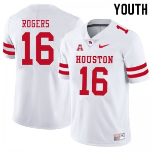 Youth Cougars #16 Jayce Rogers White University Jersey 120759-868