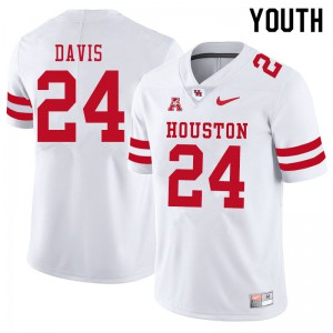 Youth Houston #24 Jaylen Davis White College Jersey 897128-888