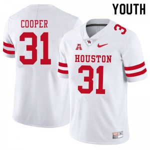 Youth University of Houston #31 Jordan Cooper White Alumni Jerseys 591514-914