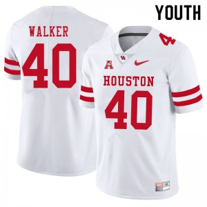 Youth UH Cougars #40 Kelan Walker White College Jerseys 465834-890