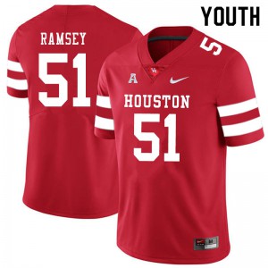 Youth Houston Cougars #51 Kyle Ramsey Red Football Jersey 313735-861