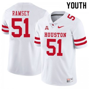 Youth UH Cougars #51 Kyle Ramsey White High School Jersey 570887-239