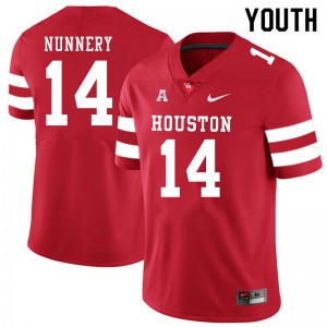 Youth UH Cougars #14 Ronald Nunnery Red Stitch Jerseys 612285-575