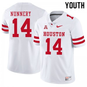 Youth Houston #14 Ronald Nunnery White Football Jersey 319065-228