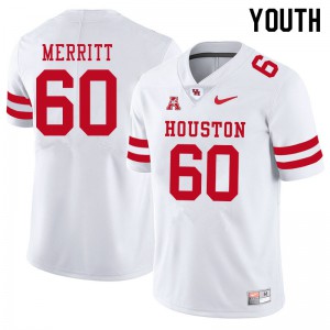 Youth University of Houston #60 Brian Merritt White Stitched Jersey 597357-694
