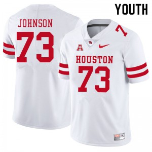 Youth Cougars #73 Cam'Ron Johnson White Embroidery Jerseys 408958-772