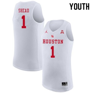 Youth Houston Cougars #1 Jamal Shead White Alumni Jerseys 965311-377