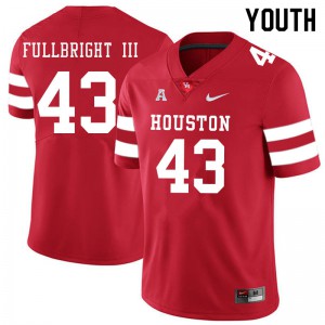 Youth UH Cougars #43 James Fullbright III Red High School Jerseys 904708-990
