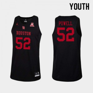 Youth Houston #52 Kiyron Powell Black NCAA Jersey 108260-746