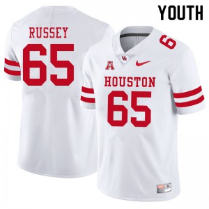 Youth UH Cougars #65 Kody Russey White High School Jerseys 658433-765