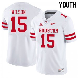 Youth Houston #15 Mark Wilson White Football Jersey 685082-338