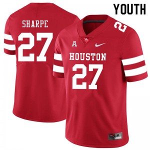 Youth University of Houston #27 Raylen Sharpe Red University Jersey 633494-725