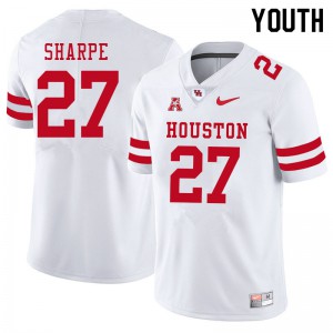 Youth Cougars #27 Raylen Sharpe White Official Jersey 380894-376