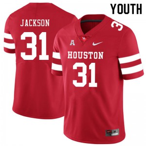 Youth Houston #31 Taijon Jackson Red University Jersey 328120-312
