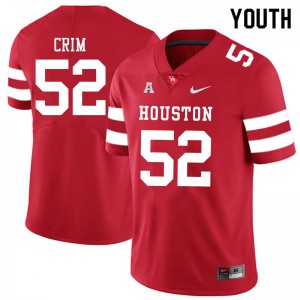 Youth UH Cougars #52 Almarion Crim Red High School Jerseys 605331-326