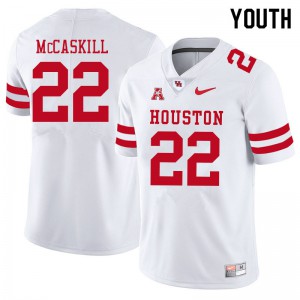 Youth Cougars #22 Alton McCaskill White NCAA Jersey 311452-247