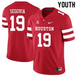 Youth Houston #19 Andrew Segovia Red Embroidery Jerseys 519652-685
