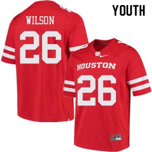 Youth Cougars #26 Brandon Wilson Red Player Jerseys 298165-243