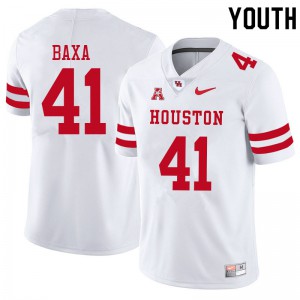 Youth University of Houston #41 Bubba Baxa White College Jersey 629971-948