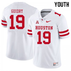 Youth Cougars #19 C.J. Guidry White College Jerseys 244782-537