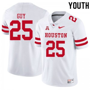 Youth Houston Cougars #25 Cameran Guy White Player Jerseys 182227-163