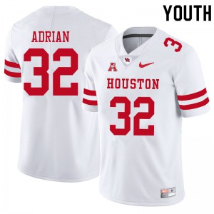 Youth Houston Cougars #32 Canen Adrian White Official Jerseys 525526-718