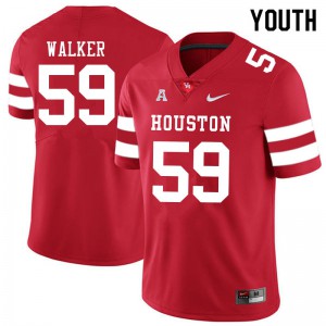 Youth Houston Cougars #59 Carson Walker Red Alumni Jersey 876755-764