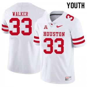 Youth University of Houston #33 Cash Walker White Football Jersey 130504-257