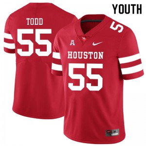 Youth University of Houston #55 Chayse Todd Red Stitch Jersey 464122-765