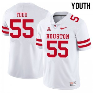 Youth Houston Cougars #55 Chayse Todd White Stitched Jersey 677633-930