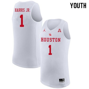 Youth Houston Cougars #1 Chris Harris Jr. White Jordan Brand College Jerseys 107337-818